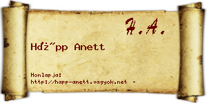 Hápp Anett névjegykártya