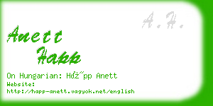 anett happ business card